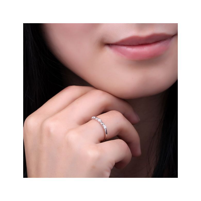 Bague Boann originale or blanc - Ondulations entrecoupées - 2