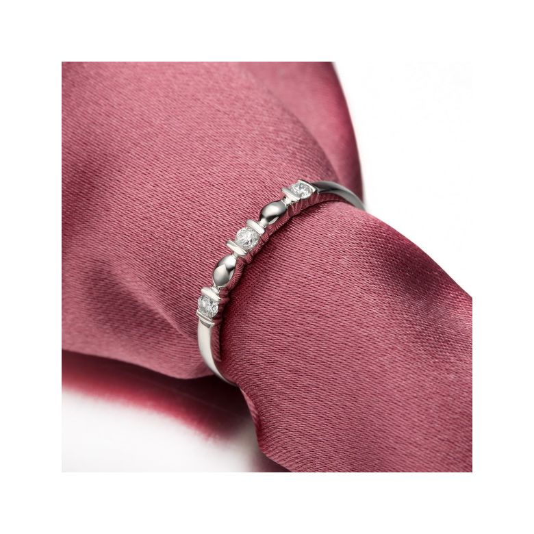 Bague Boann originale or blanc - Ondulations entrecoupées - 4