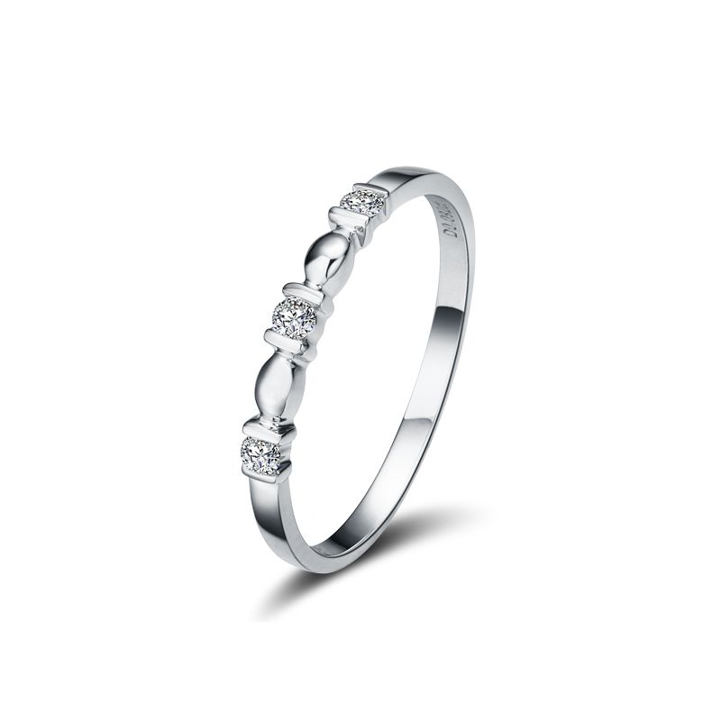 Bague Boann originale or blanc - Ondulations entrecoupées - 1