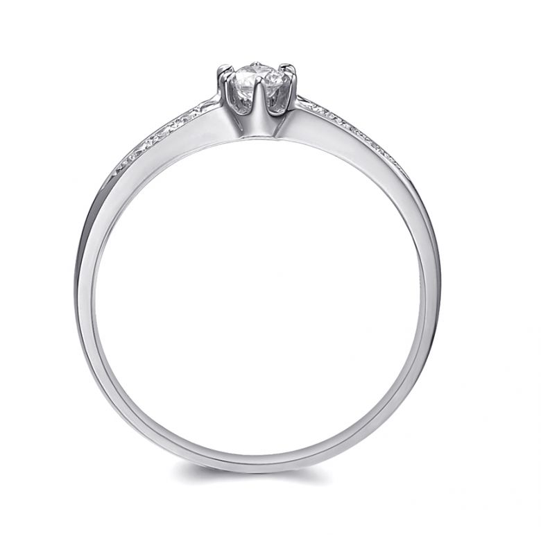 Bague Alliance Solitaire en Platine & Diamants | Gemperles - 4