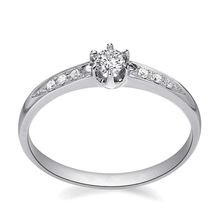 Bague Alliance Solitaire en Platine & Diamants | Gemperles - 3