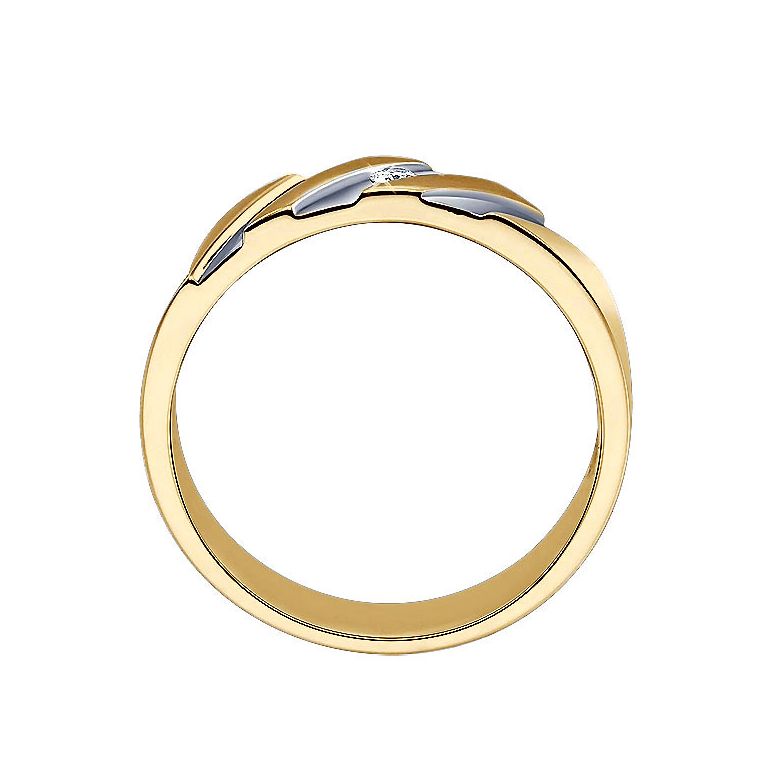 Bague stylisée homme or gris - Or jaune 18cts & Diamant | Marcus - 4