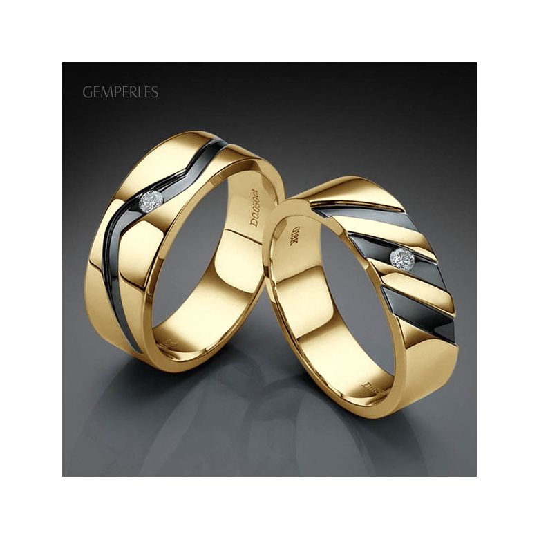 Bague stylisée homme or gris - Or jaune 18cts & Diamant | Marcus - 3