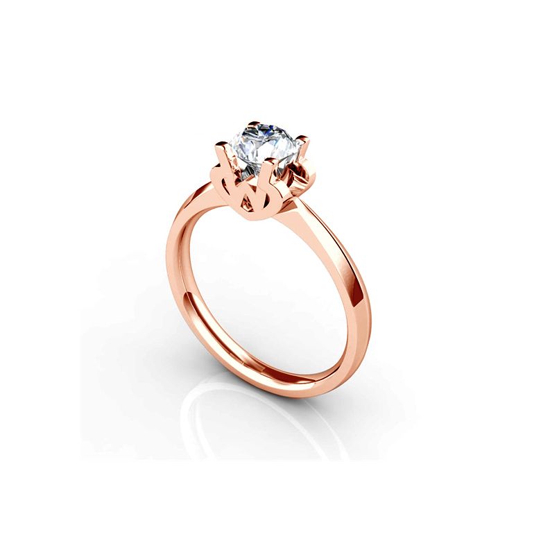 Bague prénom - Lettre W - Diamant, or rose | Gemperles - 2
