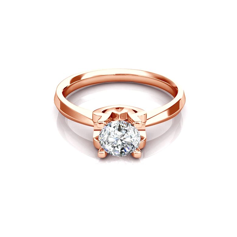 Bague prénom - Lettre W - Diamant, or rose | Gemperles - 3