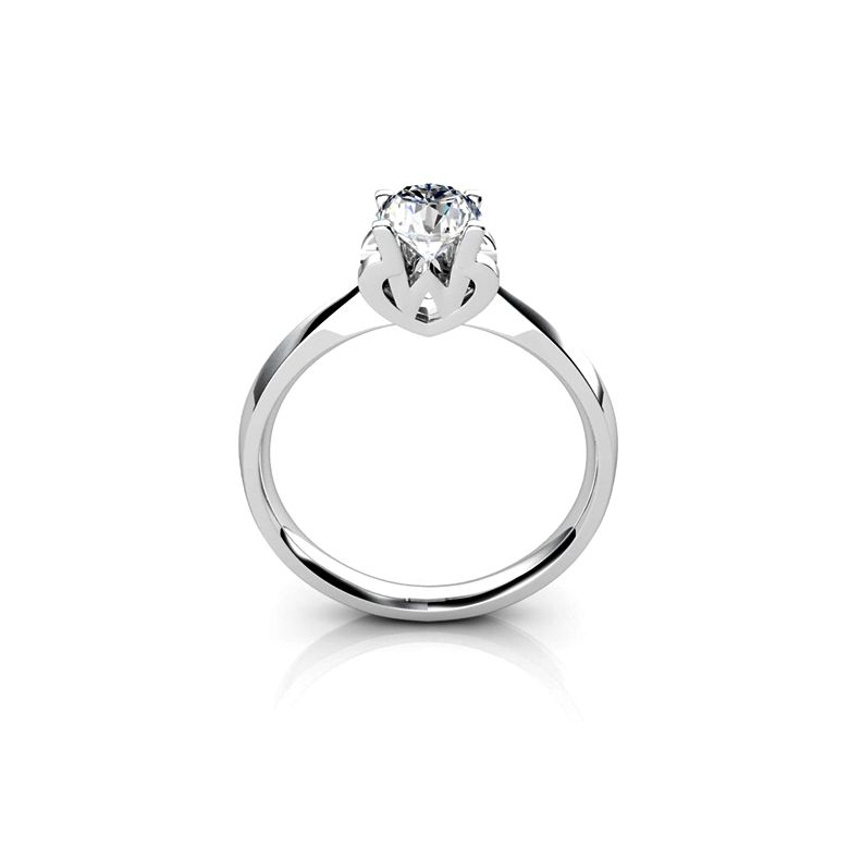 Bague prénom - Lettre W - Diamant, Or blanc | Gemperles - 1