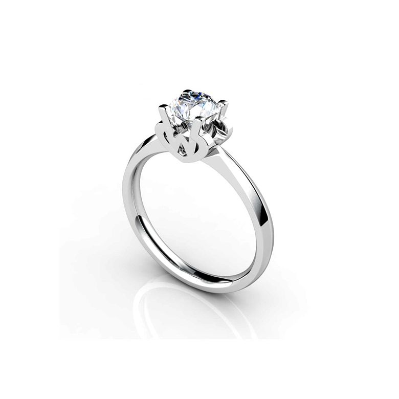Bague prénom - Lettre W - Diamant, Or blanc | Gemperles - 2