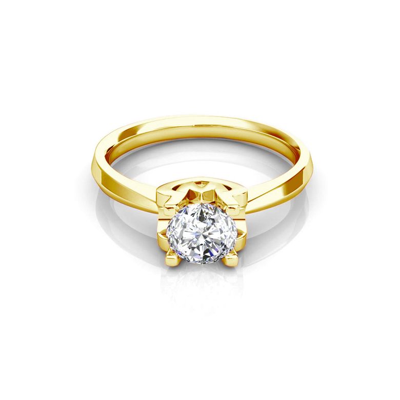 Bague prénom - Lettre W - Diamant, Or jaune | Gemperles - 2